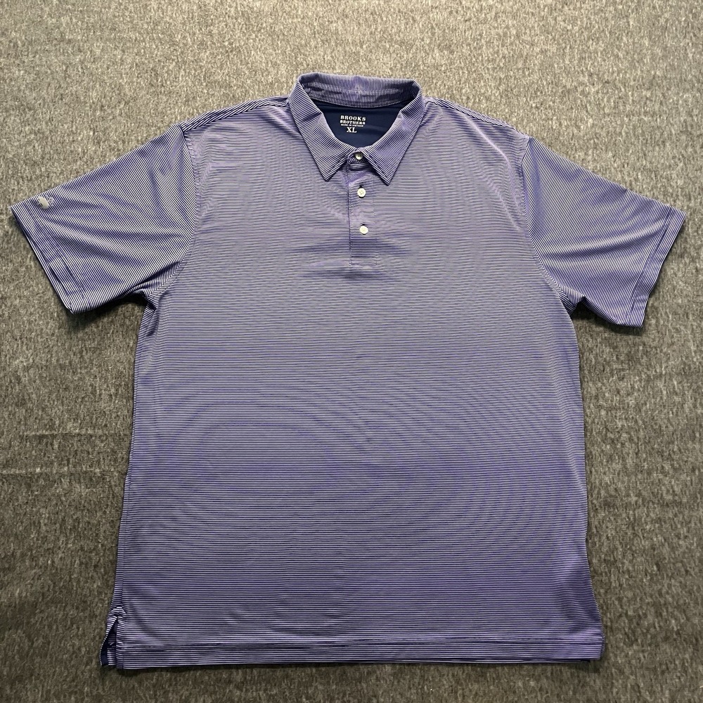 Brooks Brothers polo shirt mens XL striped performance Golf stretch